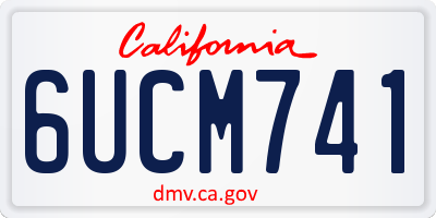 CA license plate 6UCM741
