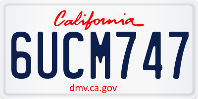 CA license plate 6UCM747