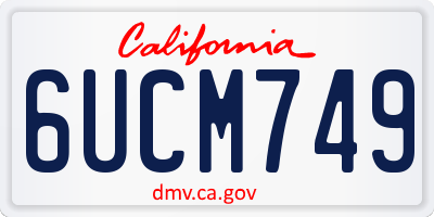 CA license plate 6UCM749