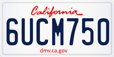 CA license plate 6UCM750