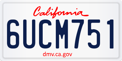 CA license plate 6UCM751
