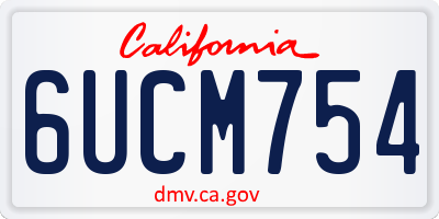 CA license plate 6UCM754