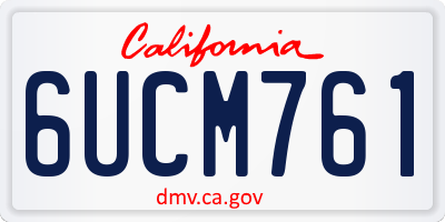 CA license plate 6UCM761