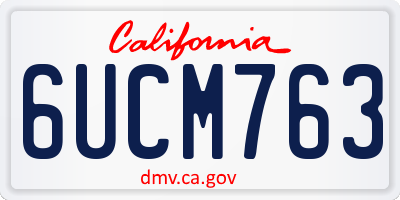 CA license plate 6UCM763