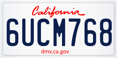 CA license plate 6UCM768