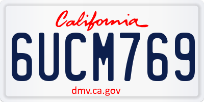 CA license plate 6UCM769