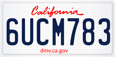 CA license plate 6UCM783