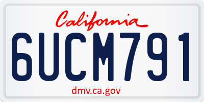 CA license plate 6UCM791