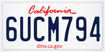 CA license plate 6UCM794