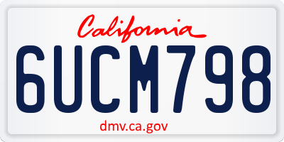 CA license plate 6UCM798
