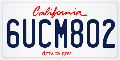 CA license plate 6UCM802