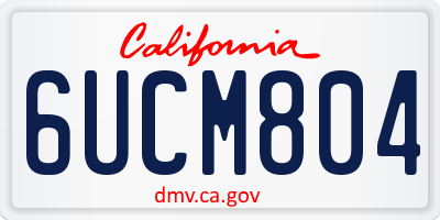 CA license plate 6UCM804