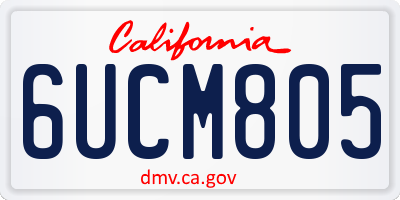 CA license plate 6UCM805