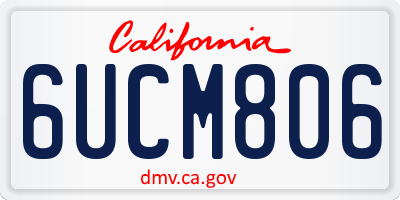 CA license plate 6UCM806