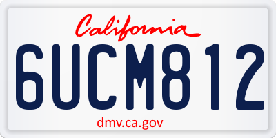 CA license plate 6UCM812