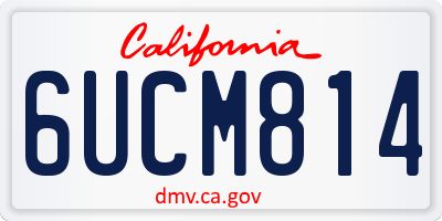 CA license plate 6UCM814
