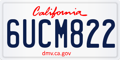 CA license plate 6UCM822