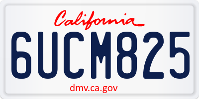 CA license plate 6UCM825