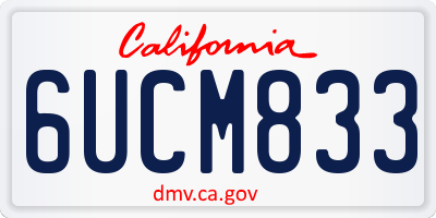 CA license plate 6UCM833
