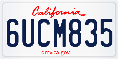 CA license plate 6UCM835