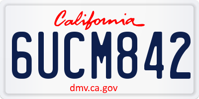 CA license plate 6UCM842