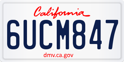 CA license plate 6UCM847