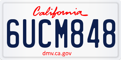 CA license plate 6UCM848