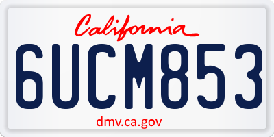 CA license plate 6UCM853
