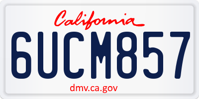 CA license plate 6UCM857