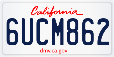 CA license plate 6UCM862