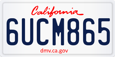 CA license plate 6UCM865