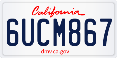 CA license plate 6UCM867