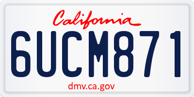 CA license plate 6UCM871