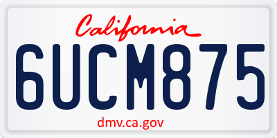 CA license plate 6UCM875