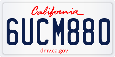 CA license plate 6UCM880