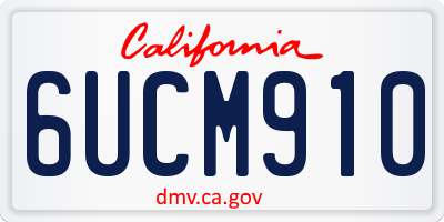 CA license plate 6UCM910