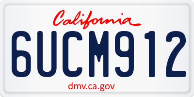 CA license plate 6UCM912