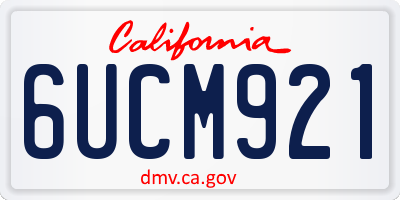 CA license plate 6UCM921