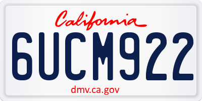 CA license plate 6UCM922
