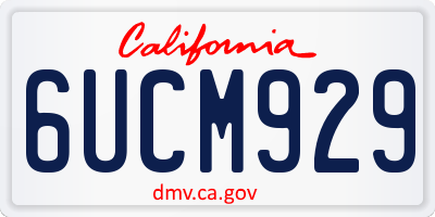 CA license plate 6UCM929
