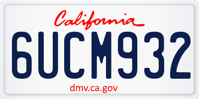 CA license plate 6UCM932