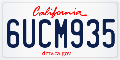 CA license plate 6UCM935