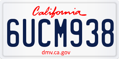 CA license plate 6UCM938