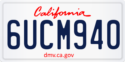 CA license plate 6UCM940