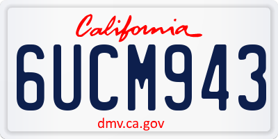 CA license plate 6UCM943