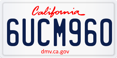CA license plate 6UCM960