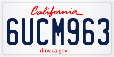 CA license plate 6UCM963