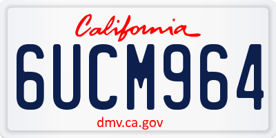 CA license plate 6UCM964