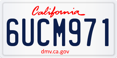 CA license plate 6UCM971