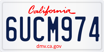 CA license plate 6UCM974